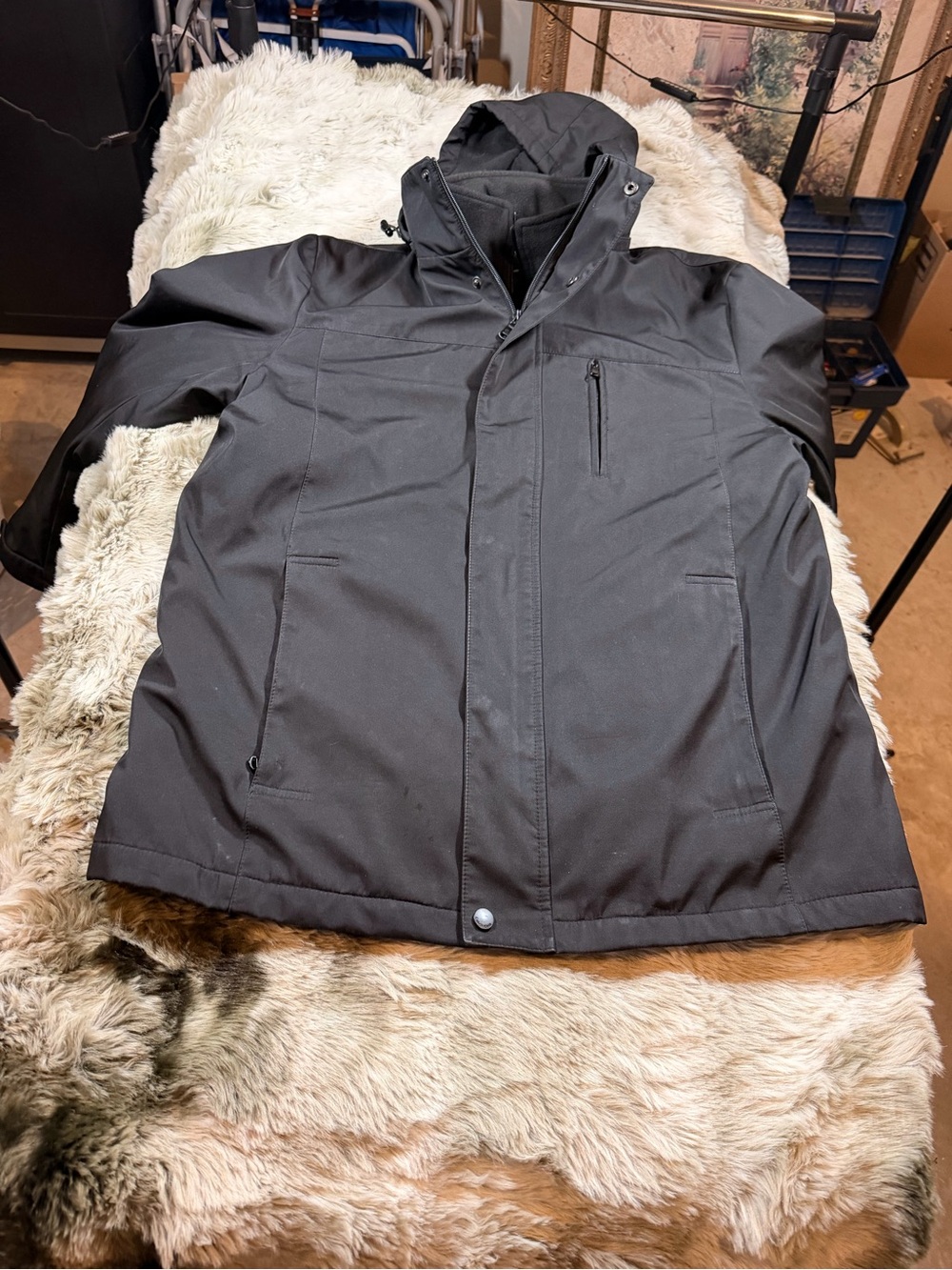 Calvin Klein Men’s Medium Black Hooded Winter Jacket